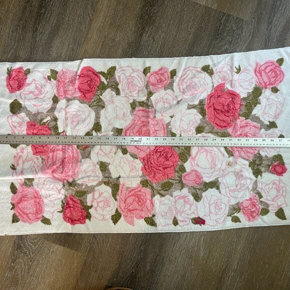 🌹 Vintage Royal Terry of CA Bath Towel - Romantic Pink Floral-Shabby Chic - Picture 2 of 7